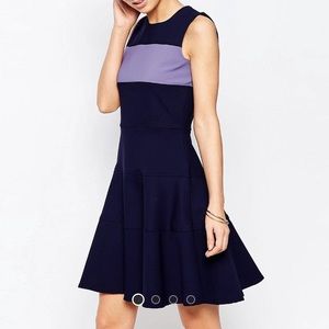 Closet A Line Dress with Contrast Band